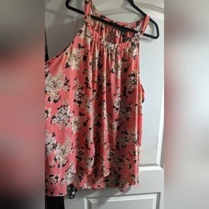 Torrid floral tank, peach pink, size 5